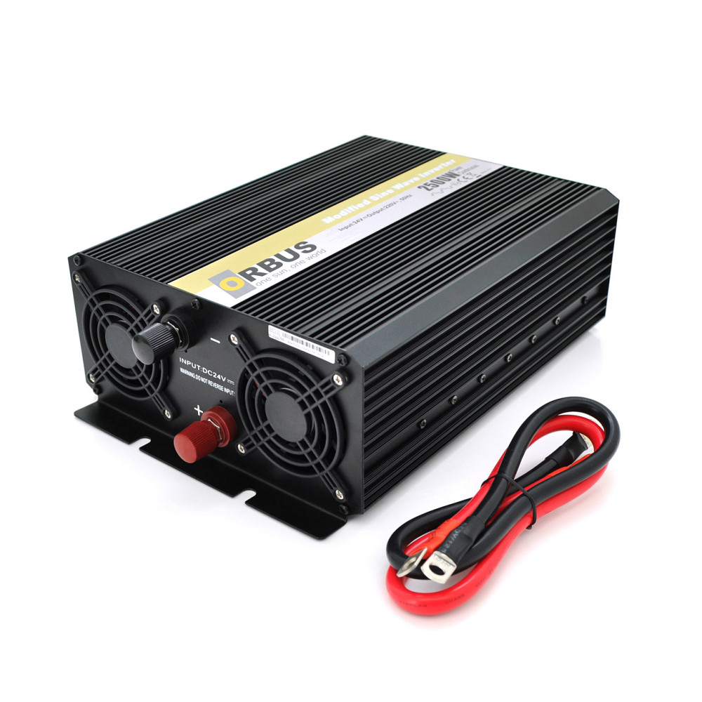 Инвертор напряжения ORBUS ORMS24-2500 (2500Вт), 24/220V, approximated, 2 Shuko, клеммные провода, 6 предохранителей, Box.Q20 Киев - изображение 2