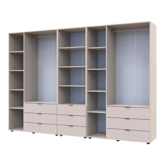 Шафа для одягу Doros Гелар Кашемір 3+3ДСП з пеналом 292.4х49.5х203.4 (DRS-011926) Львів