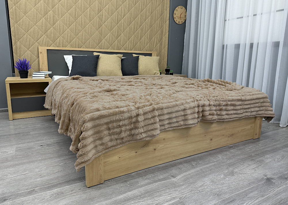 Плед-покривало смужка Шарпей 210х220 см (+-10см) Капучино (87-203) Київ - фото 4