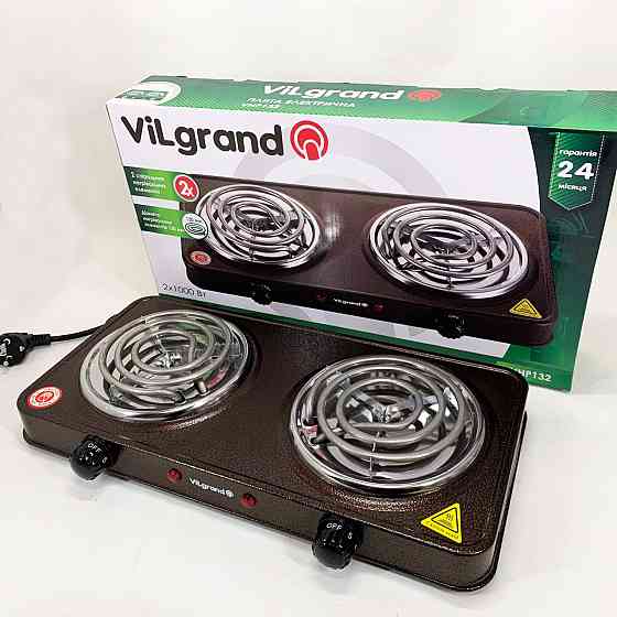 Мини электроплита ViLgrand VHP132 2000 Вт, Мини электрическая плита, Електрическая настольная плита GW-98 Львов