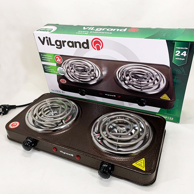 Мини электроплита ViLgrand VHP132 2000 Вт, Мини электрическая плита, Електрическая настольная плита GW-98 Львов - изображение 4