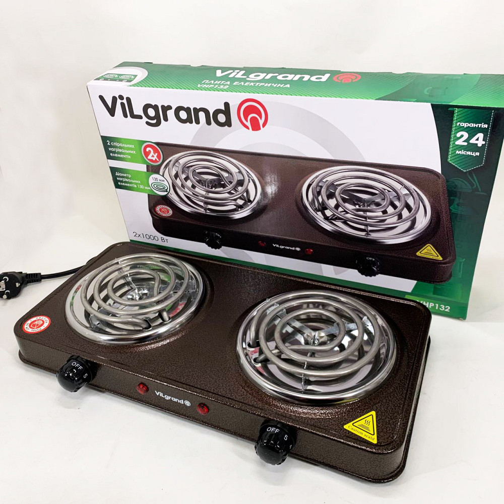 Электро плита маленькая ViLgrand VHP132 2000 Вт, Надежная кухонная плита Портативная переносная IJ-13 Львов - изображение 4