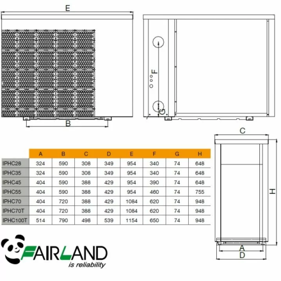 Інверторний тепловий насос для басейну 170 м3 Fairland IPHCR100T (36.5 кВт WiFi) Київ