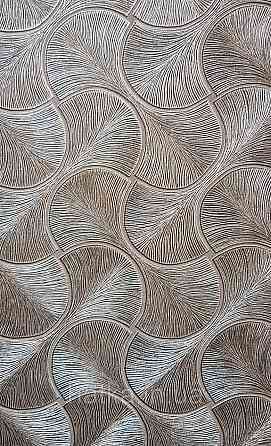 Шпалери вінілові на флізеліні AdaWall Omega1.06х10 геометрія 3д фігури напівкруги смуги золотисті 23201-5 Київ