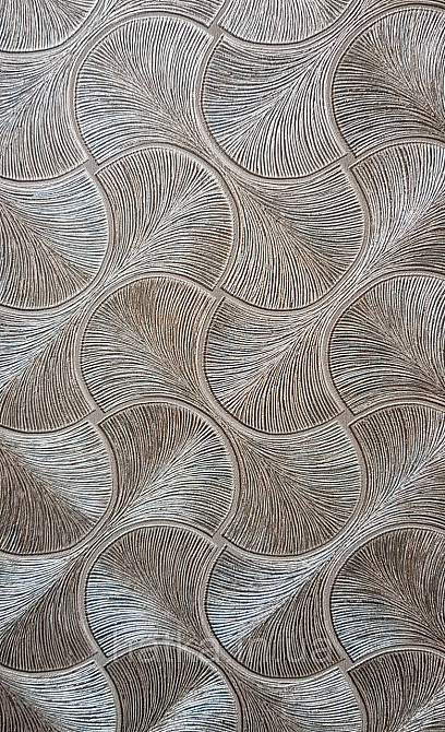 Шпалери вінілові на флізеліні AdaWall Omega1.06х10 геометрія 3д фігури напівкруги смуги золотисті 23201-5 Київ - фото 1