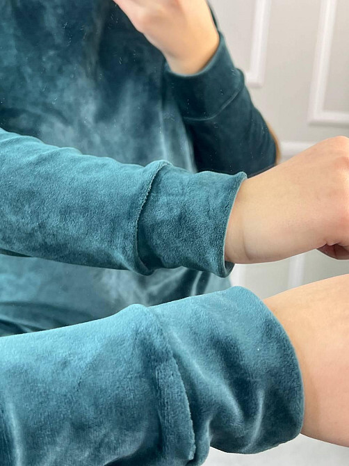 Жіночий спортивний велюровий костюм Смарагдовий XS Харків - фото 3