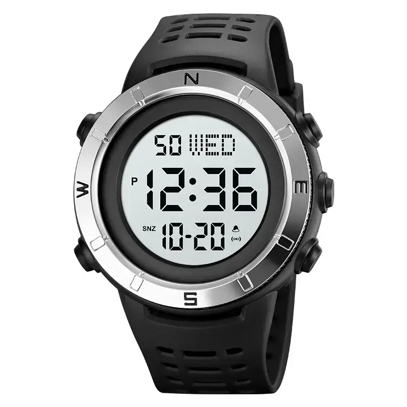 Мужские спортивные часы Skmei 2015 (Черные с белым циферблатом S) Винница - изображение 2