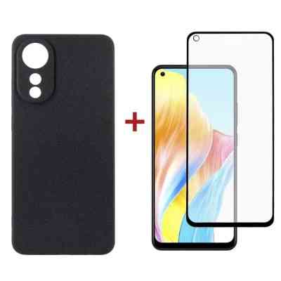 Чехол для мобильного телефона Dengos Kit for OPPO A78 4g case + glass (Black) (DG-KM-03) Винница