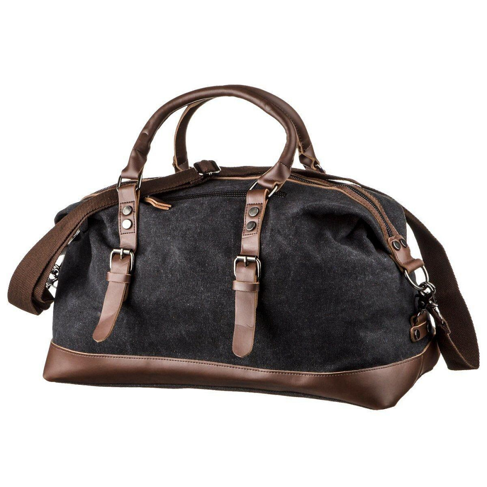 Дорожня сумка текстильна Vintage 20170 Чорна Київ - фото 2