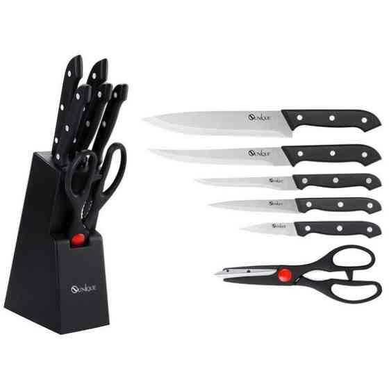 Набір кухонних ножів з ножицями та підставкою UNIQUE UN-1836 IZ-39 Львів