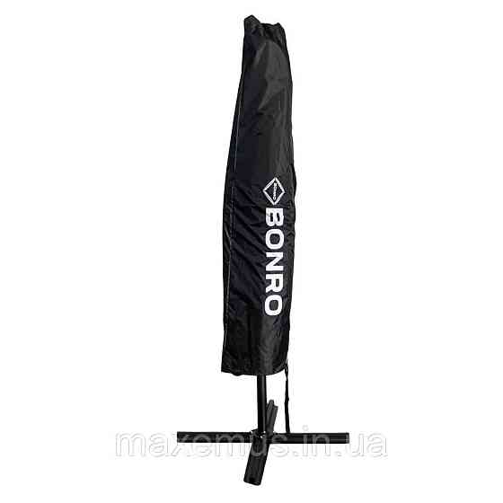 Садовая зонт Bonro B70 12 на 3 м 8 спиц зонта для террасы и сада серый + чехол Мостиська