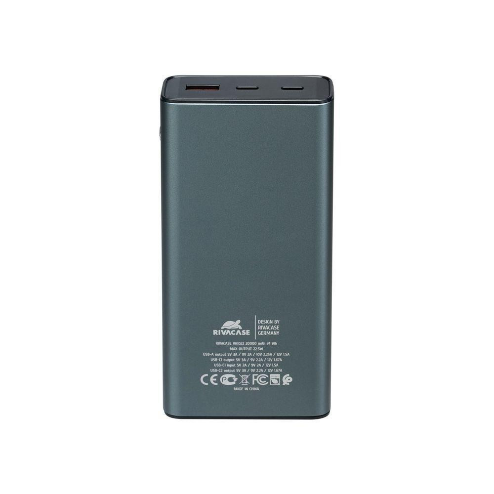 Універсальна мобільна батарея Rivasase Rivapower 20000 mAh Grey (VA1022) ( Чорний ) Харьков - изображение 4