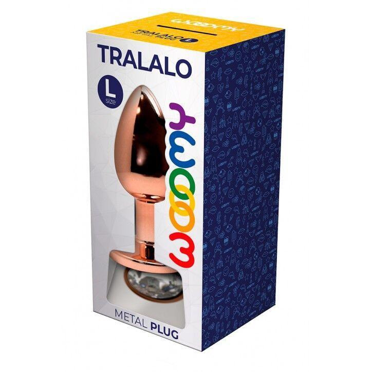 Металлическая анальная пробка Wooomy Tralalo Rose Gold Metal Plug Size L, диаметр 4 см, длина 9 см Sex Aura Киев - изображение 2
