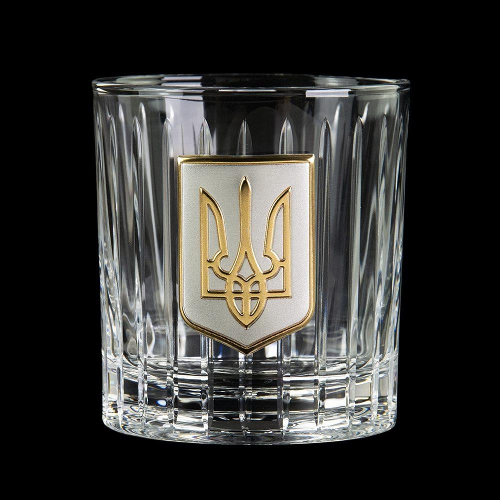 Набір для віскі “Тризуб” spinner Boss Crystal, 6 келихів, срібло, золото, кришталь Рівне - фото 2