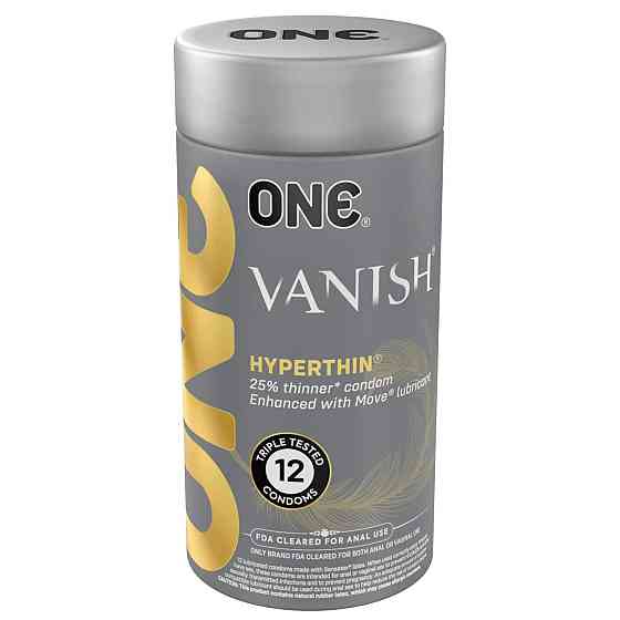 Презервативы ONE Vanish Hyperthin, 12 шт, ультратонкие, со смазкой, подарочная упаковка-тубус Sex Aura Киев