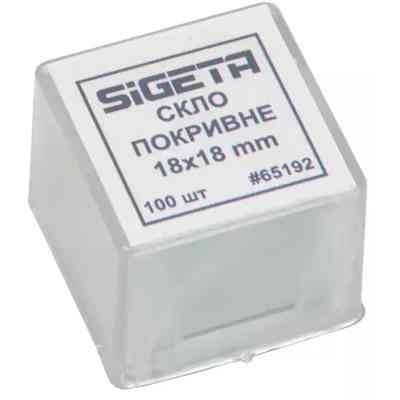 Аксессуар для микроскопов Sigeta Покривне скло 18x18 мм (100 шт) (65192) Вінниця