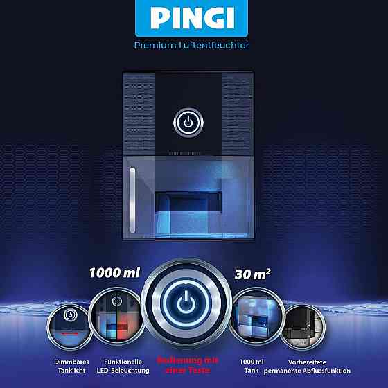 Электрический осушитель воздуха PINGI Vida 1S энергосберегающий портативный светодиодная подсветка из Германии Днепр