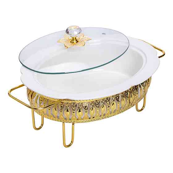 Фарфоровий мармит на металі 32×23 см, 1.2 л Київ