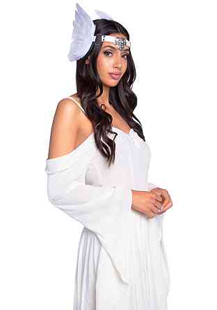 Пов’язка на голову з крилами Leg Avenue Feather headband White, пір’я та натуральна шкіра Sex Aura Київ