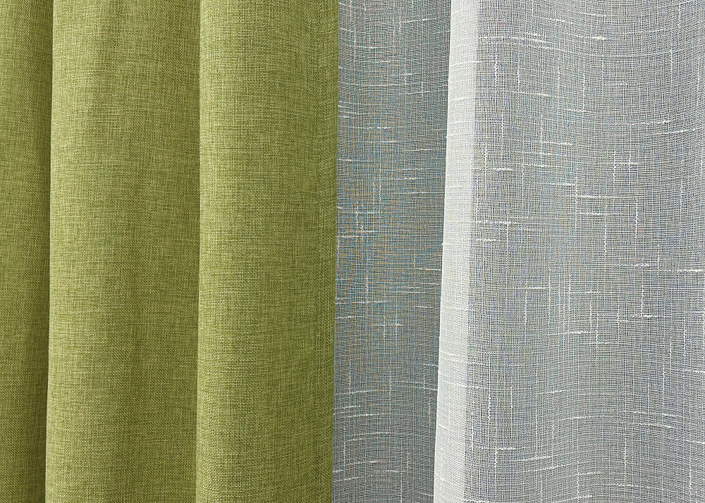 Комплект штор VR-Textil Лен Мешковина 150х270 2шт и Тюль 400х270 106ш-115т Оливковый с белым 71-025/3 Киев - изображение 6