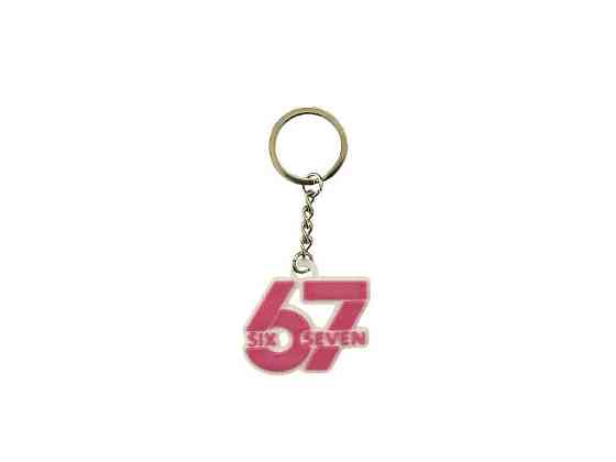 Брелок 3х4см пластик бело-розовый 67 (six seven) ТМ 3DSD Киев