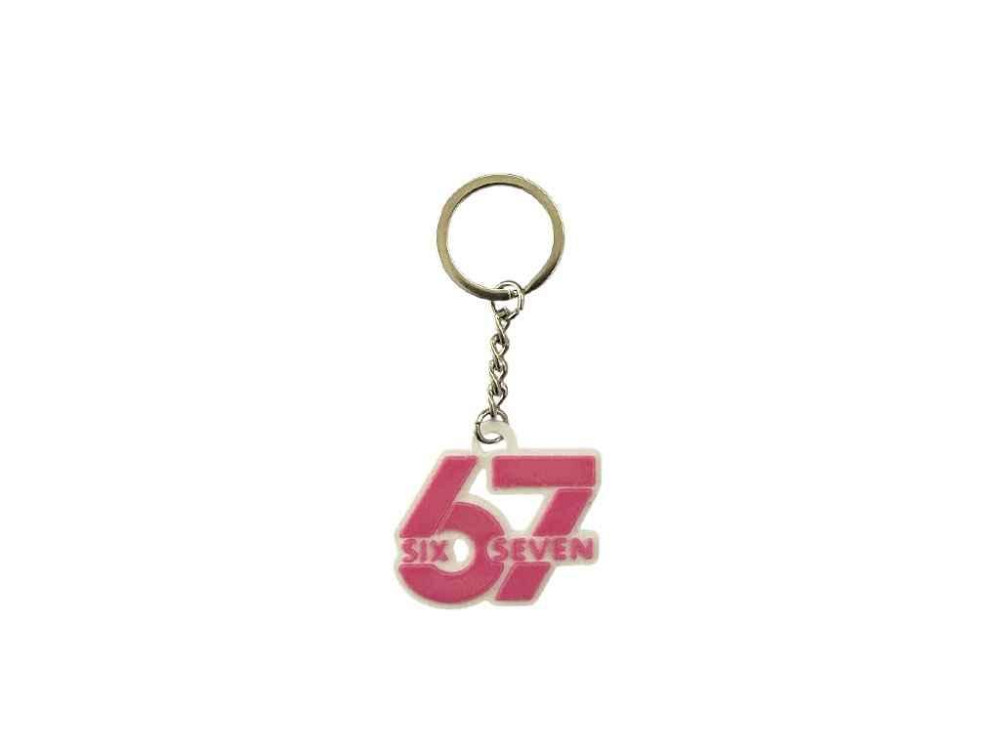 Брелок 3х4см пластик бело-розовый 67 (six seven) ТМ 3DSD Киев - изображение 1