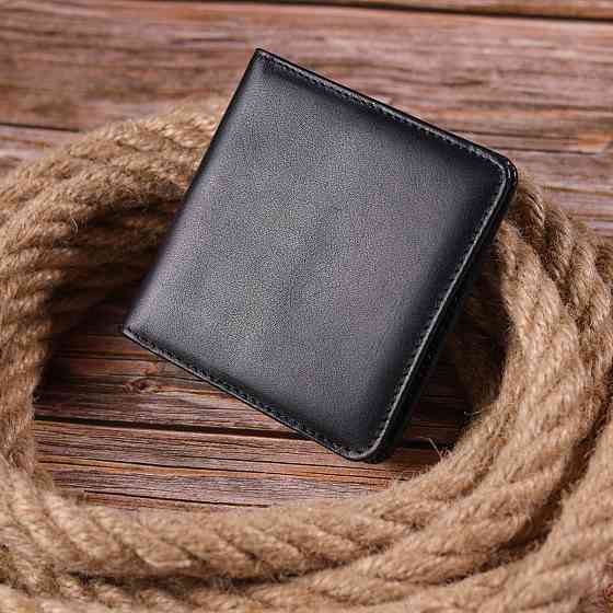 Компактний жіночий гаманець із натуральної гладкої шкіри Чорний (KARYA) Київ