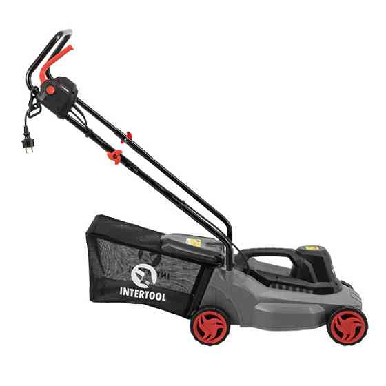 Газонокосилка электрическая, 1.2 кВт, 3300 об/мин, ширина срезания 320 мм, высота среза 27/45/52 мм, контейнер 30 л INTERTOOL Киев