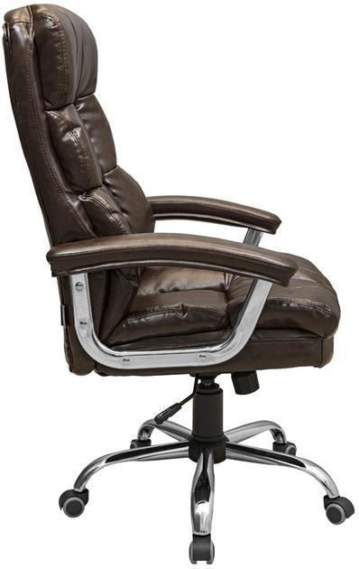 Офісне крісло керівника ManhattanDesign Хром MultiBlock М-3 Натуральна шкіра Lux Madras Італія Brown (Прогумовані колеса) Днепр - изображение 3