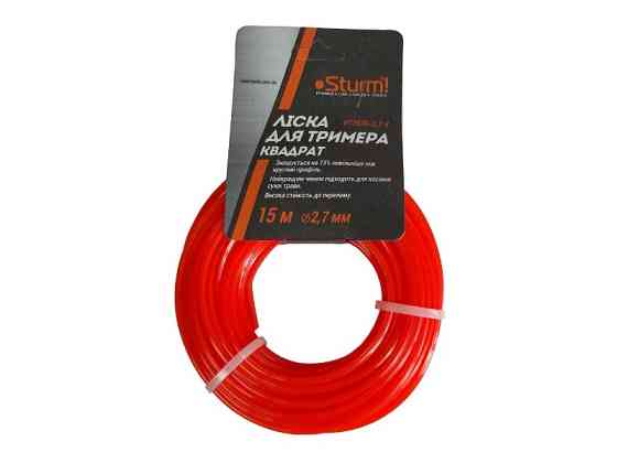 Волосінь для тримера, квадрат (2.7 мм 15 м) Sturm GT3535-2.7-4 (читувати опис) Рівне