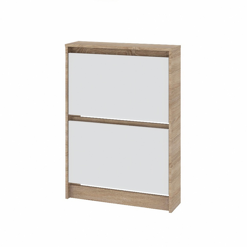 Тумба для обуви в прихожую Эверест Сити-160-2 70,2х16х95,8 см Дуб сонома/Белый (DTM-071107) Львов - изображение 2