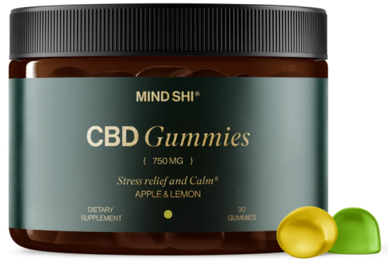 СБД жевательный Mind Shi CBD Gummies Full Spectrum 750 mg 30 конфет яблоко лимон Київ
