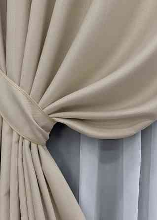 Комплект готових штор VR-Textil Шеніл однотонний № 1691ш Бежевий 200х270 см 2 шт (32-134) Київ
