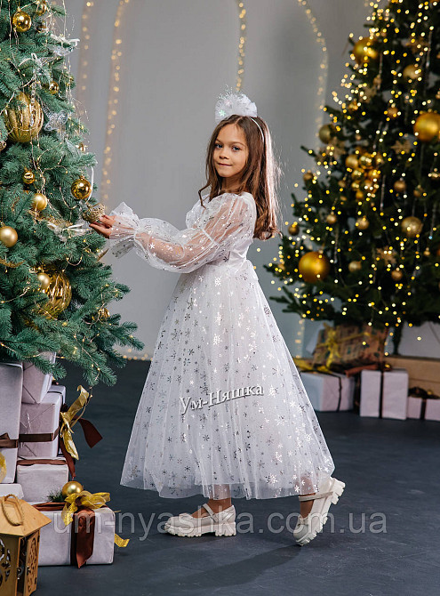 Платье Снежинка нарядное белое платье со снежинками Кривой Рог - изображение 2