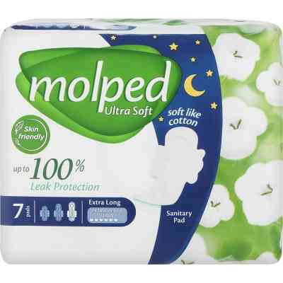 Гигиенические прокладки Molped Ultra Soft Extra Long 6 крапель 32 см 7 шт. (8690536845231) Винница