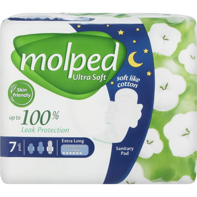 Гигиенические прокладки Molped Ultra Soft Extra Long 6 крапель 32 см 7 шт. (8690536845231) Винница - изображение 1