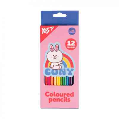 Карандаши цветные Yes 12 цв Line Friends розовый (290718) Винница
