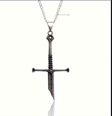 Кулон меч готичний на ланцюжку – темне срібло Київ