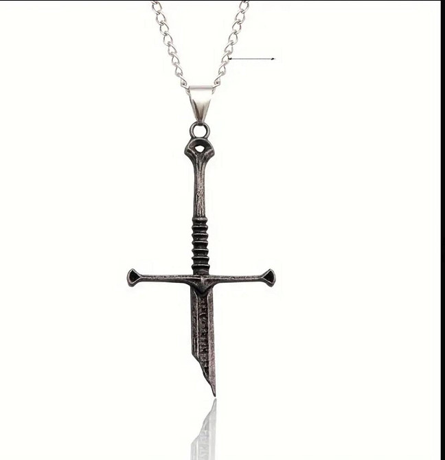 Кулон меч готичний на ланцюжку – темне срібло Київ - фото 4