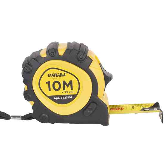 Рулетка магнітна фіксатор + гальмо 10 м×25 мм SIGMA (3823101) Київ