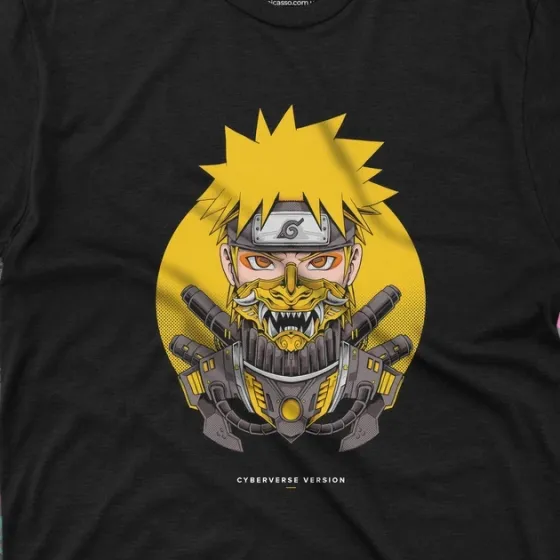 Футболка чоловіча з  принтом Наруто Кібер Версія Розмір 48 Anime0102 Дніпро