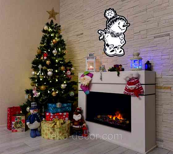 Декоративне настінне Панно «Сніговик», Декор на стену 110*72 см Київ