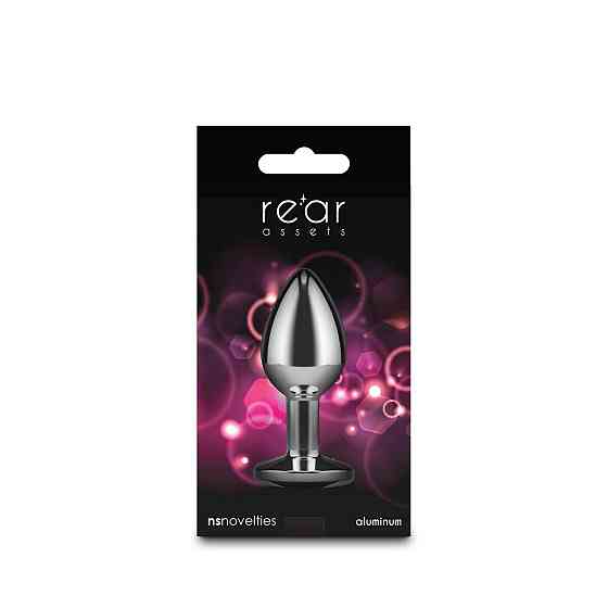 Анальна пробка NS Novelties Rear Assets — Silver — Small — Pink Gem Sex Aura Київ