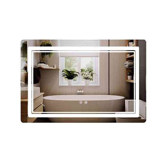 Дзеркало Qtap Cardinal (CA2) 800х600 з LED-підсвіткою Touch, з антизапотіванням, з димером, темп. кольору (3000-6500K) Reverse Київ