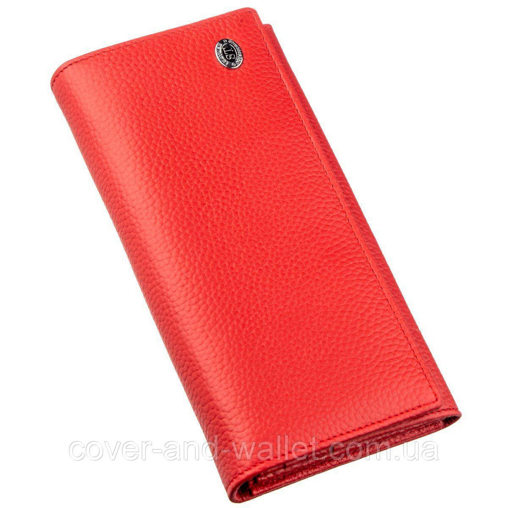 Женский кожаный кошелек среднего размера красный ST 634 Киев - изображение 2