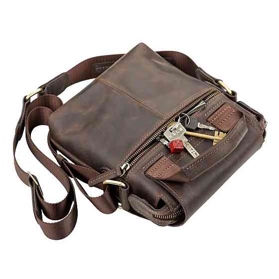 Сумка мужская SHVIGEL 11093 кожаная Коричневая Киев