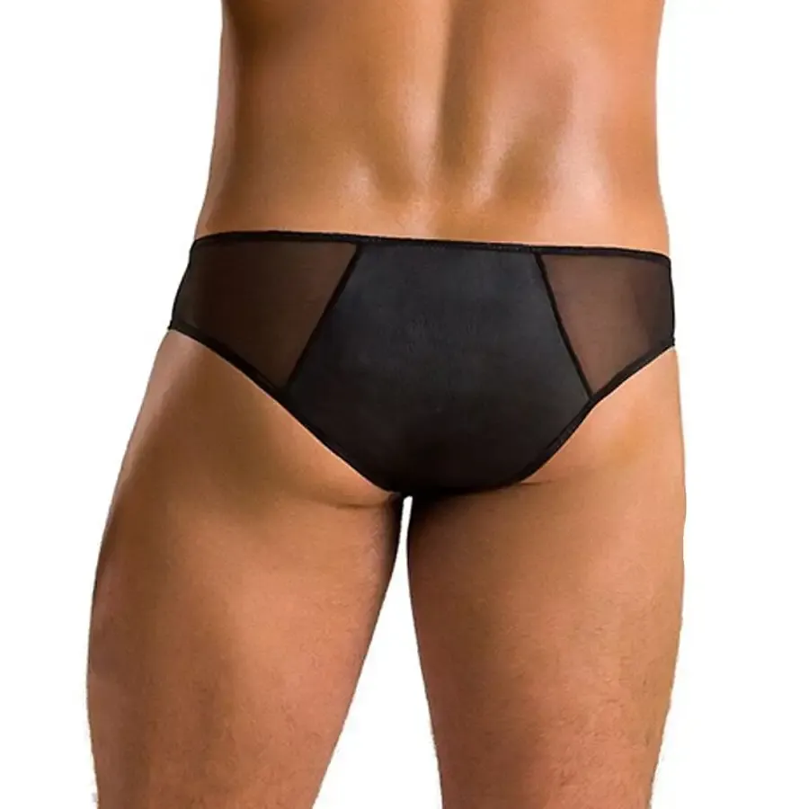 Чоловічі сліпи на блискавці Passion 042 SLIP TIMMY XXL/XXXL Black, екошкіра, сітка Львів - фото 2