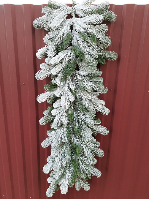 Гирлянда хвойная искусственная литая «Элитная Заснеженная» 1 м елочная ветка Киев - изображение 5