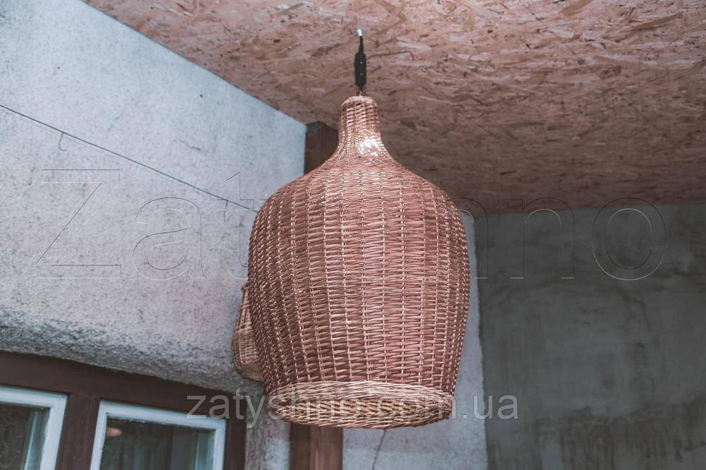 Плетена бра із лози | люстри плетені з лози  | торшери абажури бра Київ - фото 1