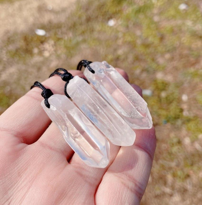 Підвіска з натурального гірського кришталю на регульованому шнурку Київ - фото 2